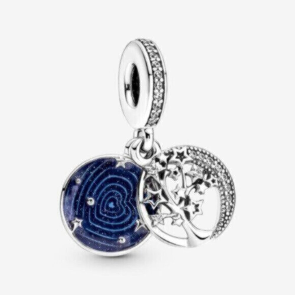 Pandora Double Dangle Tree & Galaxy Moon Charm